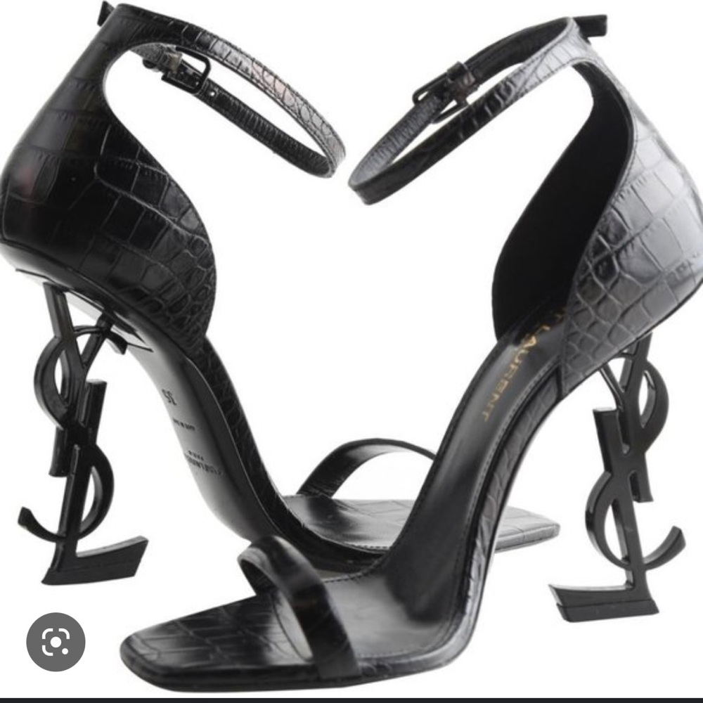 Saint Laurent Opyum sandals crocodile embossed